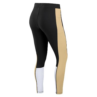 Women's WEAR by Erin Andrews Black/Gold New Orleans Saints Color-Block Leggings