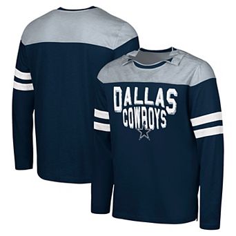 Men's G-III Sports by Carl Banks Navy/Silver Dallas Cowboys Adaptive Hail Mary Long Sleeve T-Shirt