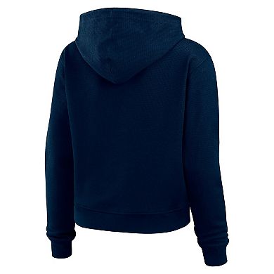 Women's WEAR by Erin Andrews Navy Tennessee Titans Plus Size Waffle Hoodie Pullover Top