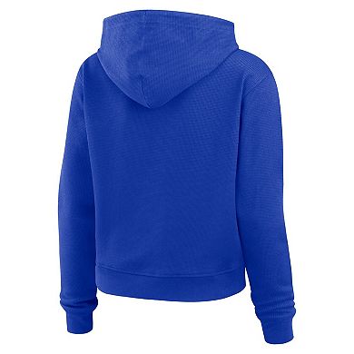 Women's WEAR by Erin Andrews Royal Los Angeles Rams Plus Size Waffle Hoodie Pullover Top