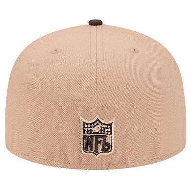 Men's New Era Tan Cleveland Browns Throwback Logo Main 59FIFTY Fitted Hat