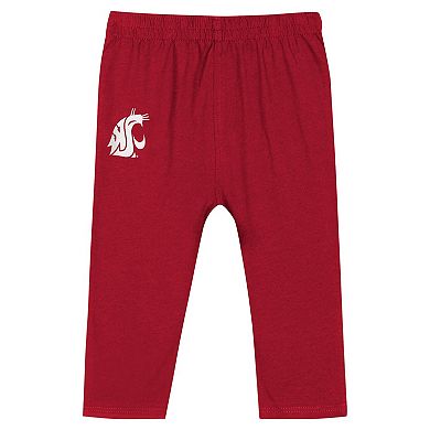 Infant Crimson Washington State Cougars Double Up Long Sleeve Bodysuit & Pant Set