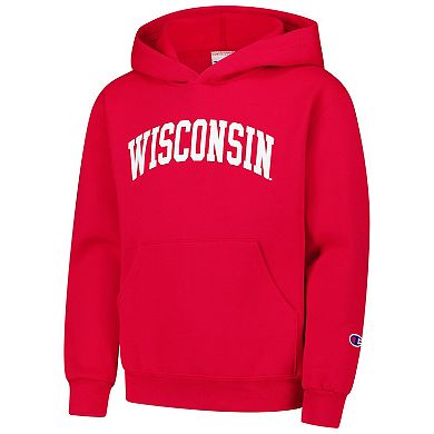 Youth Champion Red Wisconsin Badgers Basic Arch Hoodie