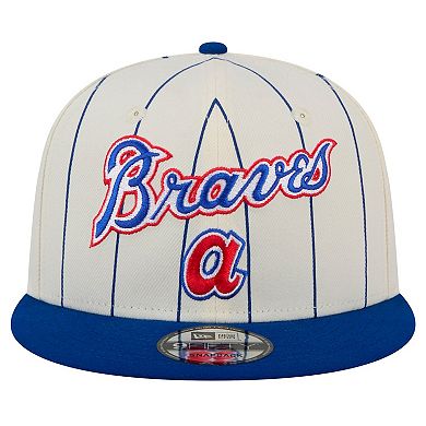 Men's New Era White Atlanta Braves Jersey Pinstripe 9FIFTY Snapback Hat