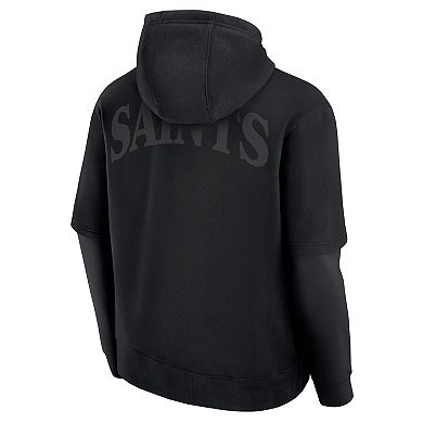 Unisex Fanatics Black New Orleans Saints Sleek Elements Pullover Hoodie