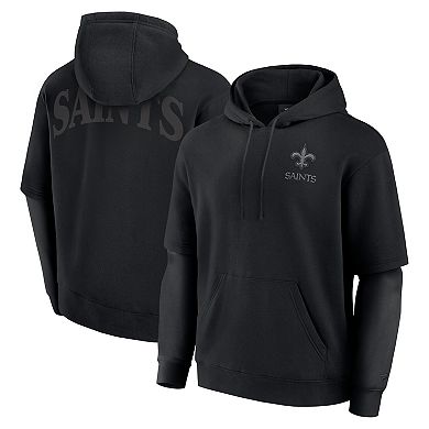 Unisex Fanatics Black New Orleans Saints Sleek Elements Pullover Hoodie