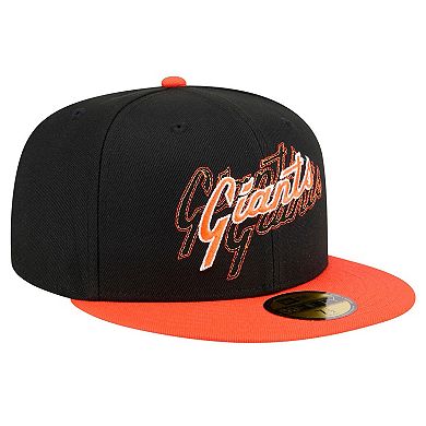 Men's New Era Black San Francisco Giants Shadow Stitch 59FIFTY Fitted Hat