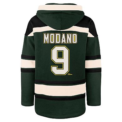 Men's '47 Mike Modano Green Dallas Stars Retired Player Name & Number Lacer Pullover Hoodie