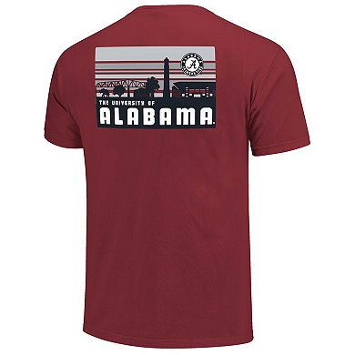 Men's Crimson Alabama Crimson Tide Striped Campus Skyline T-Shirt