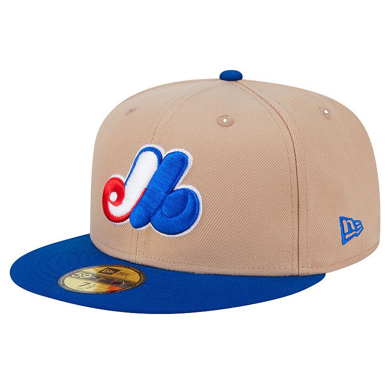 Men's New Era Khaki Montreal Expos 59FIFTY Fitted Hat