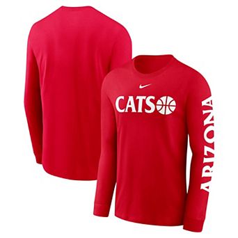 Men's Nike Red Arizona Wildcats Basketball Icon Two-Hit Long Sleeve T-Shirt