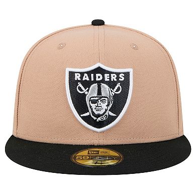 Men's New Era Tan Las Vegas Raiders Logo Main 59FIFTY Fitted Hat