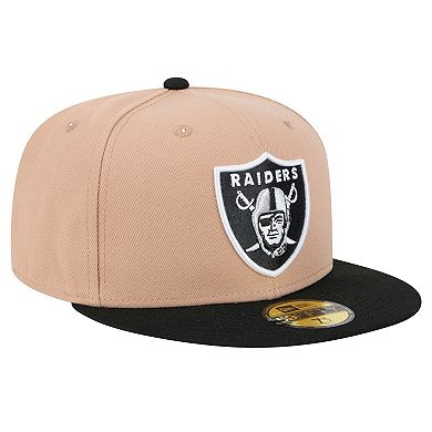 Men's New Era Tan Las Vegas Raiders Logo Main 59FIFTY Fitted Hat