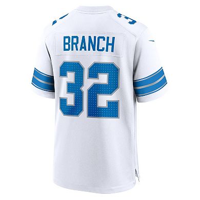 Men's Nike Brian Branch White Detroit Lions White Game Jersey