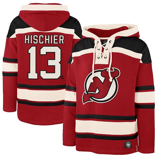 Men's '47 Nico Hischier Red New Jersey Devils Player Name & Number
