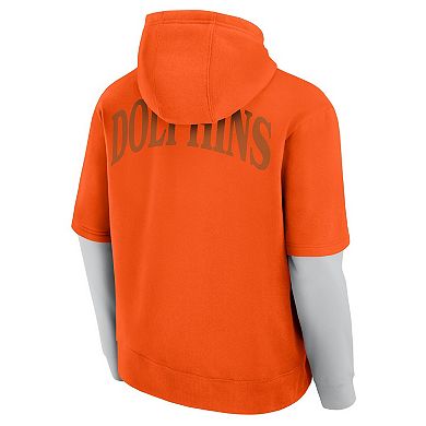 Unisex Fanatics Orange Miami Dolphins Sleek Elements Pullover Hoodie