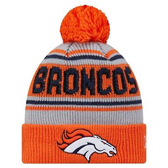 Youth New Era Orange Denver Broncos Main Cuffed Knit Hat with Pom