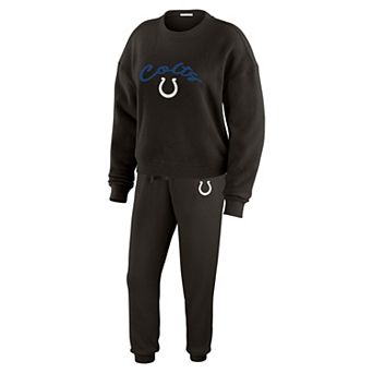 Women's WEAR by Erin Andrews Cream Indianapolis Colts Knitted Tri-Blend Long Sleeve T-Shirt & Pants Lounge Set