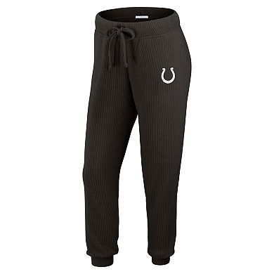 Women's WEAR by Erin Andrews Cream Indianapolis Colts Knitted Tri-Blend Long Sleeve T-Shirt & Pants Lounge Set
