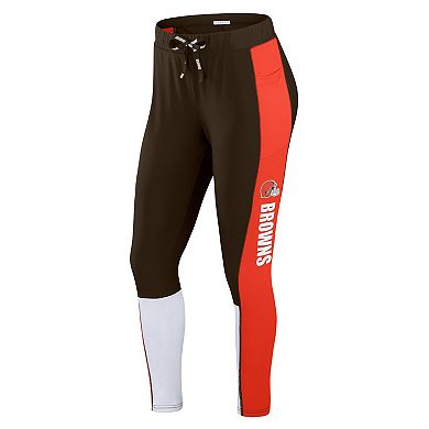 Women's WEAR by Erin Andrews Brown/Orange Cleveland Browns Color-Block Leggings