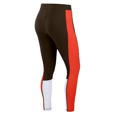 Women's WEAR by Erin Andrews Brown/Orange Cleveland Browns Color-Block Leggings