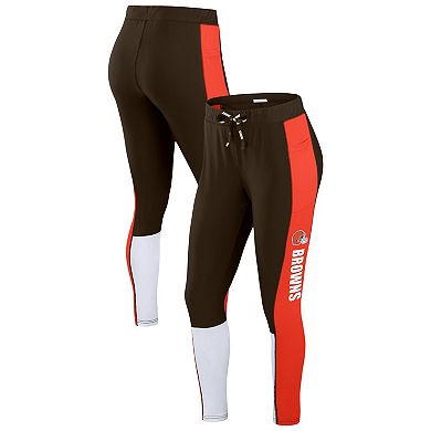 Women's WEAR by Erin Andrews Brown/Orange Cleveland Browns Color-Block Leggings