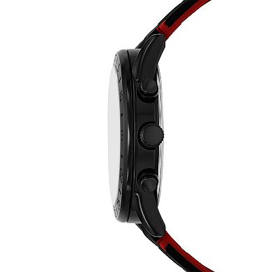 Skechers® Men's Kornblum Black/Red Silicone Watch