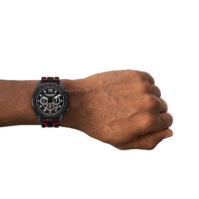 Skechers® Men's Kornblum Black/Red Silicone Watch