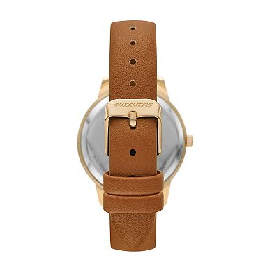 Skechers® Women's 6-pc. Light Brown Watch & Gold Tone Bracelet Set