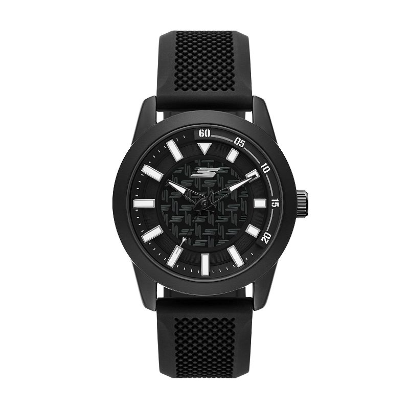Skechers® Men's Silicone Pickleball Watch, Size: Large, Black