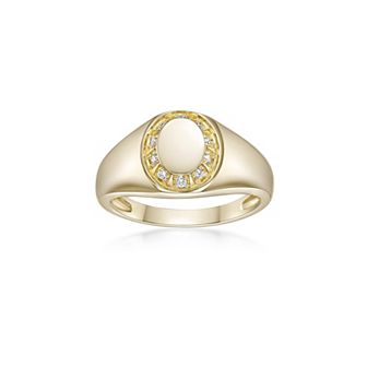 Gemminded 18k Gold Over Silver 1/10 ct T.W. Lab-Grown Diamond Ring