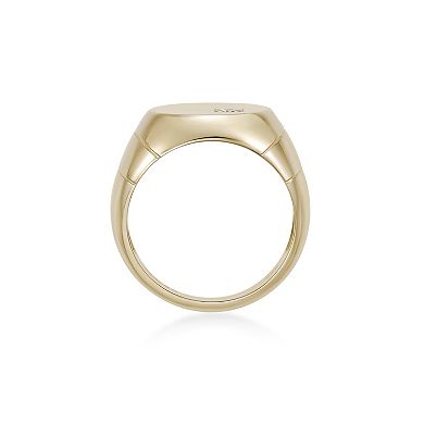 Gemminded 18k Gold Over Silver Lab-Grown Diamond Accent Signet Ring