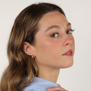 Gemminded 18k Gold Over Silver Lab-Grown Diamond Accent Hoop Earrings