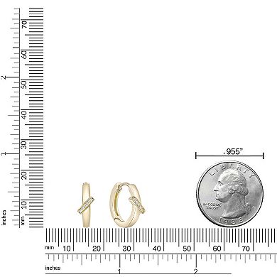 Gemminded 18k Gold Over Silver Lab-Grown Diamond Accent Hoop Earrings
