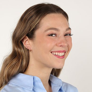 Gemminded 18k Gold Over Silver 1/10 Carat T.W. Lab-Grown Diamond Earrings