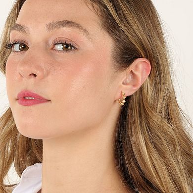 Gemminded 18k Gold Over Silver 1/10 Carat T.W. Lab-Grown Diamond Hoop Earrings