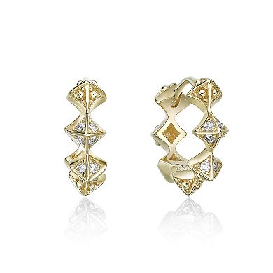 Gemminded 18k Gold Over Silver 1/10 Carat T.W. Lab-Grown Diamond Hoop Earrings