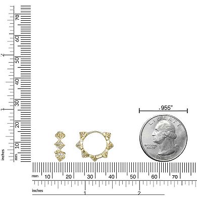 Gemminded 18k Gold Over Silver 1/10 Carat T.W. Lab-Grown Diamond Hoop Earrings