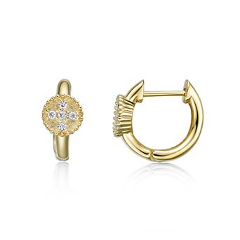 Gemminded 18k Gold Over Silver 1/10 Carat T.W. Lab-Grown Diamond Hoop Earrings