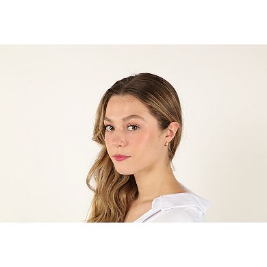 Gemminded 18k Gold Over Silver 1/10 Carat T.W. Lab-Grown Diamond Hoop Earrings