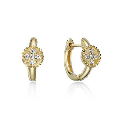 Gemminded 18k Gold Over Silver 1/10 Carat T.W. Lab-Grown Diamond Hoop Earrings