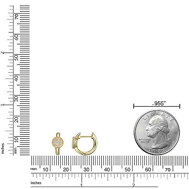 Gemminded 18k Gold Over Silver 1/10 Carat T.W. Lab-Grown Diamond Hoop Earrings