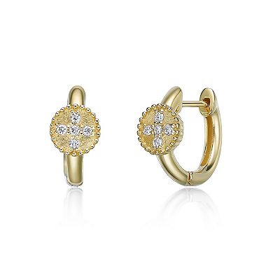 Gemminded 18k Gold Over Silver 1/10 Carat T.W. Lab-Grown Diamond Hoop Earrings