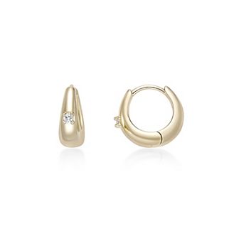 Gemminded 18k Gold Over Silver Lab-Grown Diamond Accent Hoop Earrings