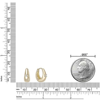 Gemminded 18k Gold Over Silver Lab-Grown Diamond Accent Hoop Earrings