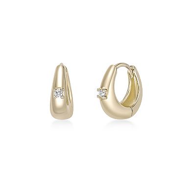 Gemminded 18k Gold Over Silver Lab-Grown Diamond Accent Hoop Earrings