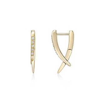 Gemminded 18k Gold Over Silver 1/10 Carat T.W. Lab-Grown Diamond Earrings