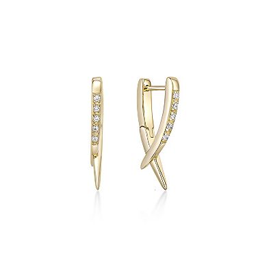 Gemminded 18k Gold Over Silver 1/10 Carat T.W. Lab-Grown Diamond Earrings