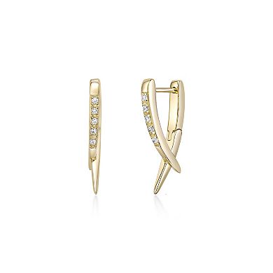 Gemminded 18k Gold Over Silver 1/10 Carat T.W. Lab-Grown Diamond Earrings