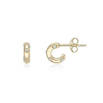 Gemminded 18k Gold Over Silver 1/10 ct T.W. Lab-Grown Diamond Hoop Earrings